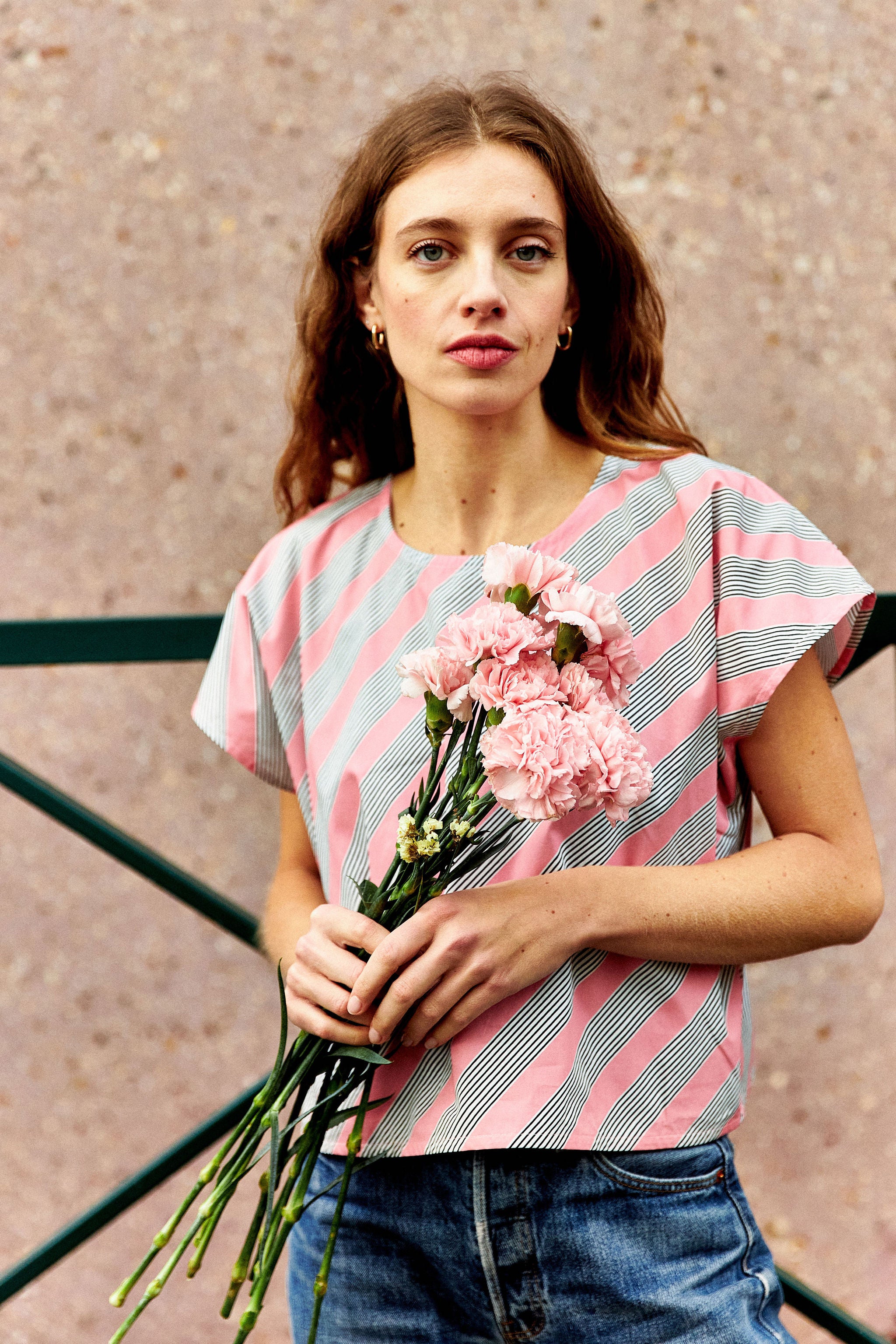 Pink sleeveless top