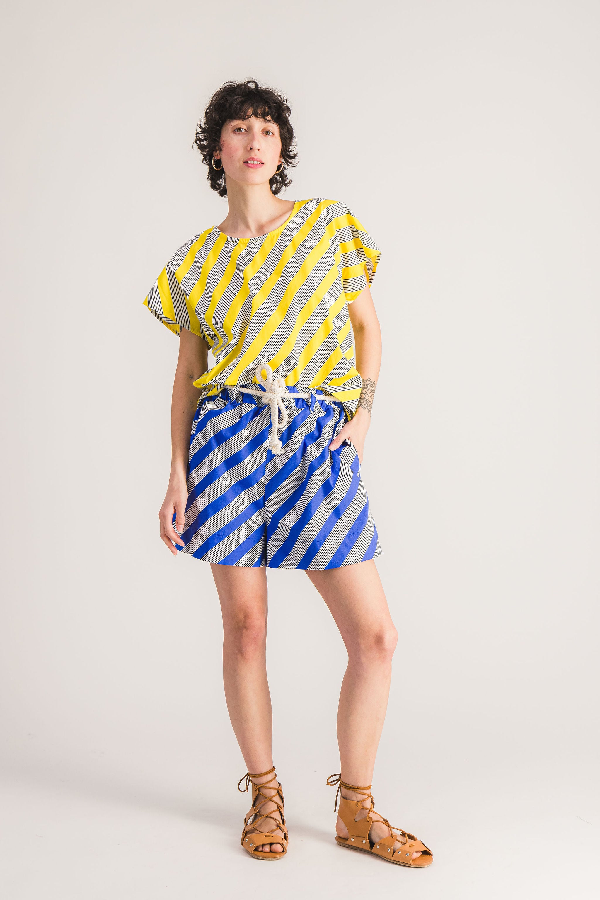 Yellow sleeveless top