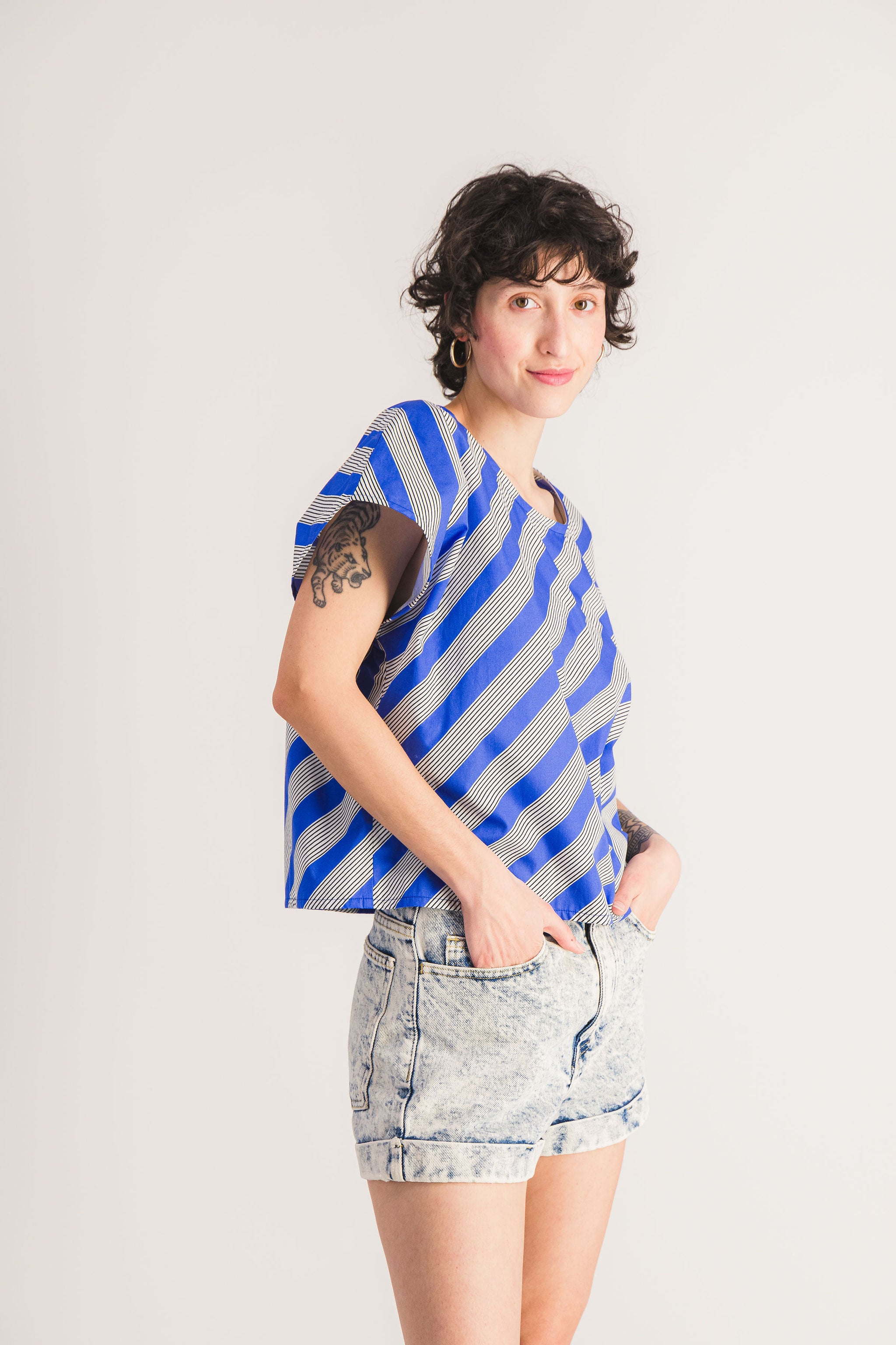 Blue sleeveless top