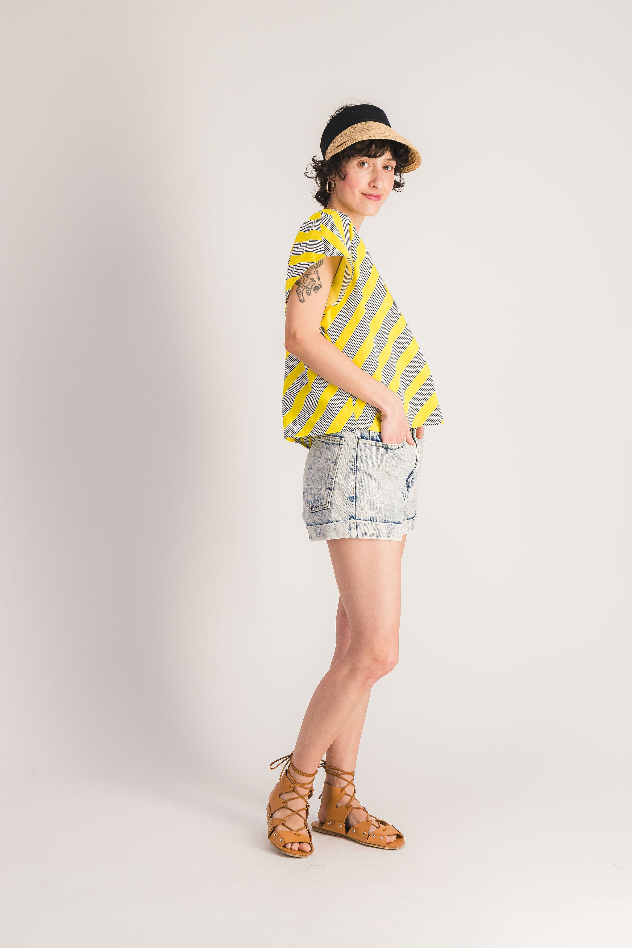Yellow sleeveless top