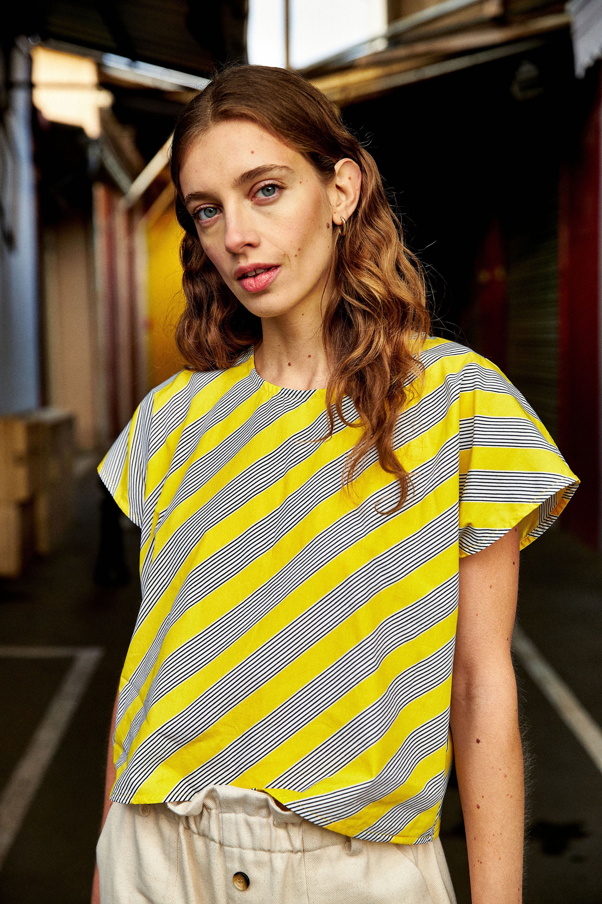 Yellow sleeveless top