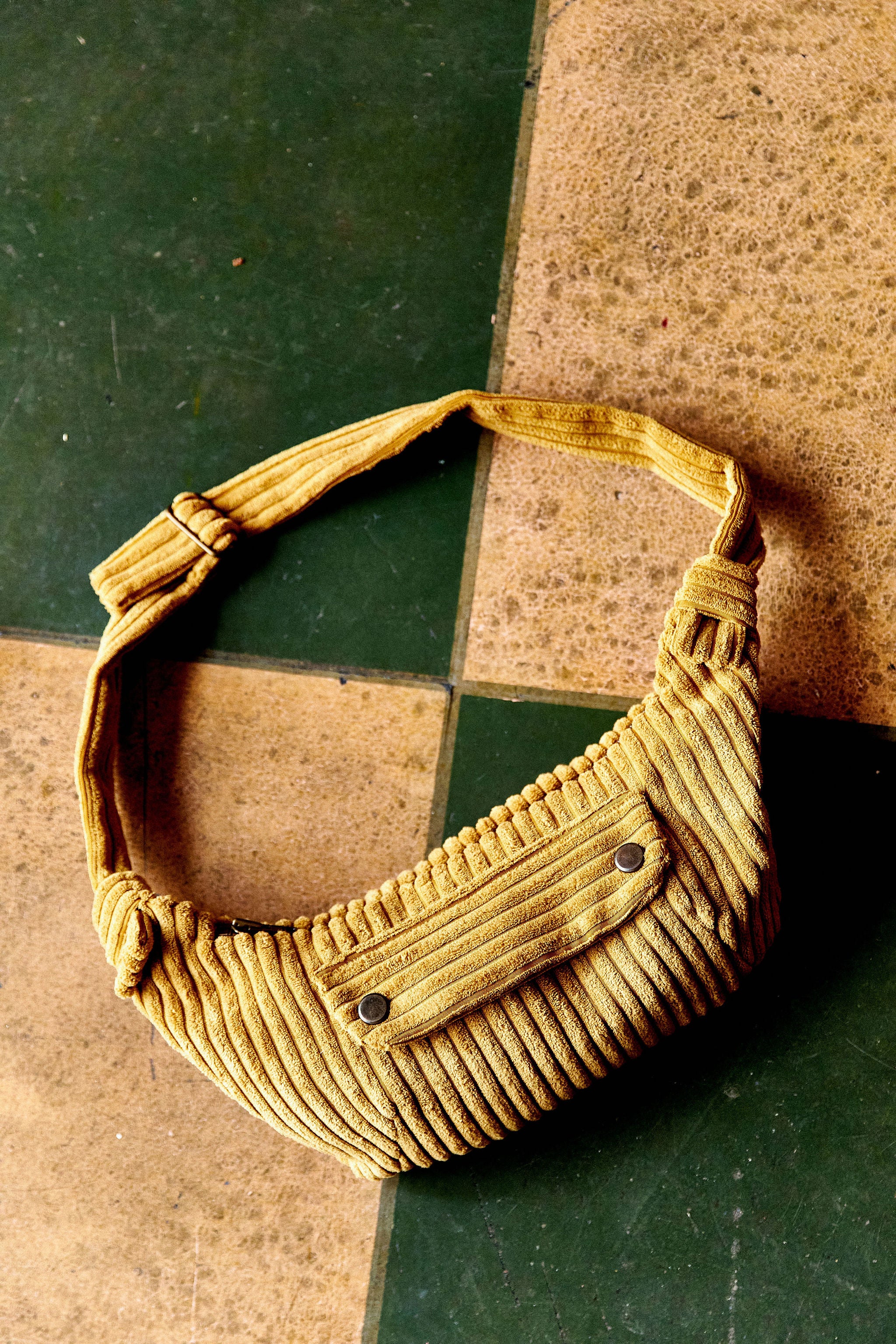 women's bronze corduroy fanny pack