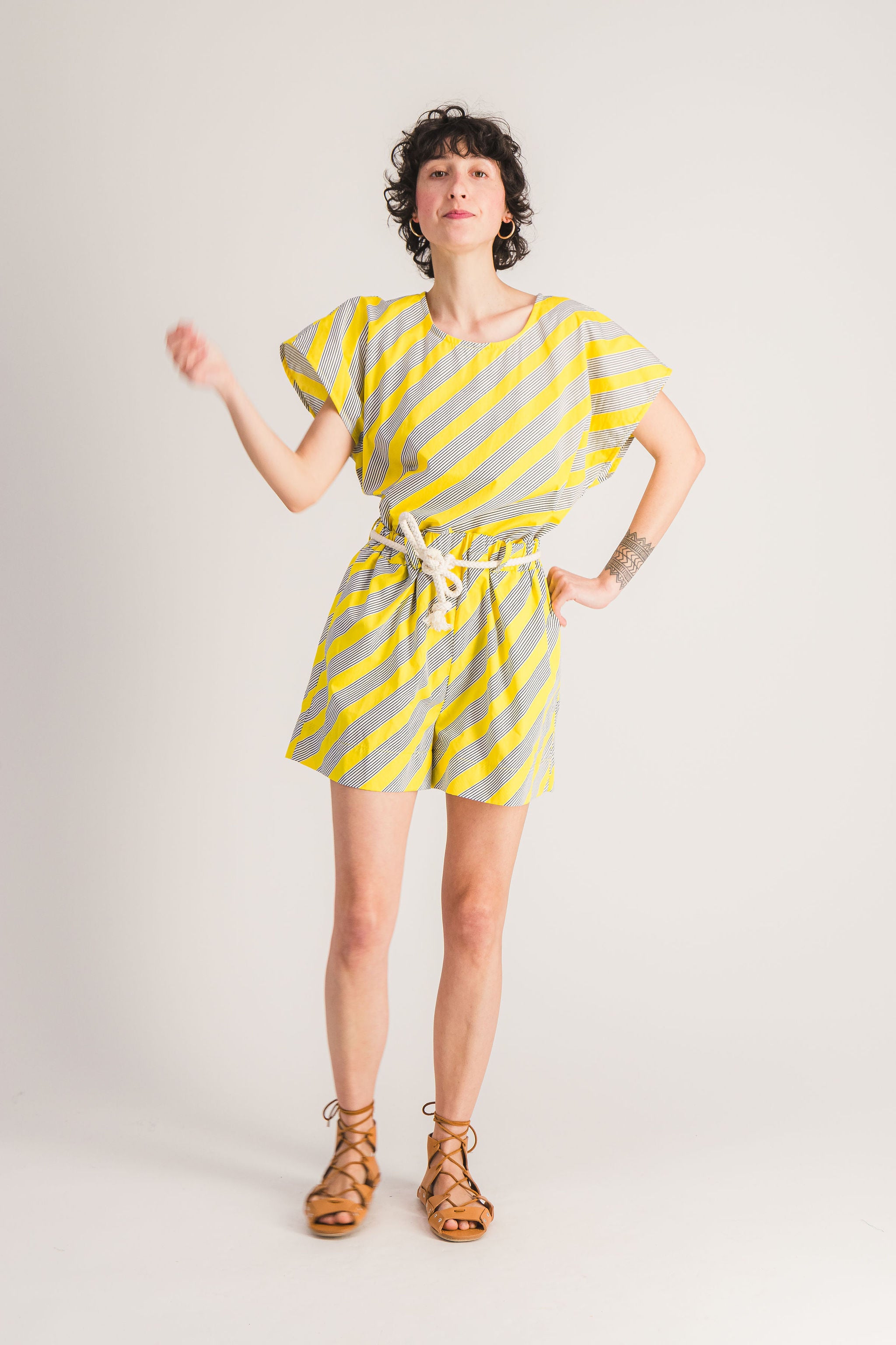 Yellow sleeveless top