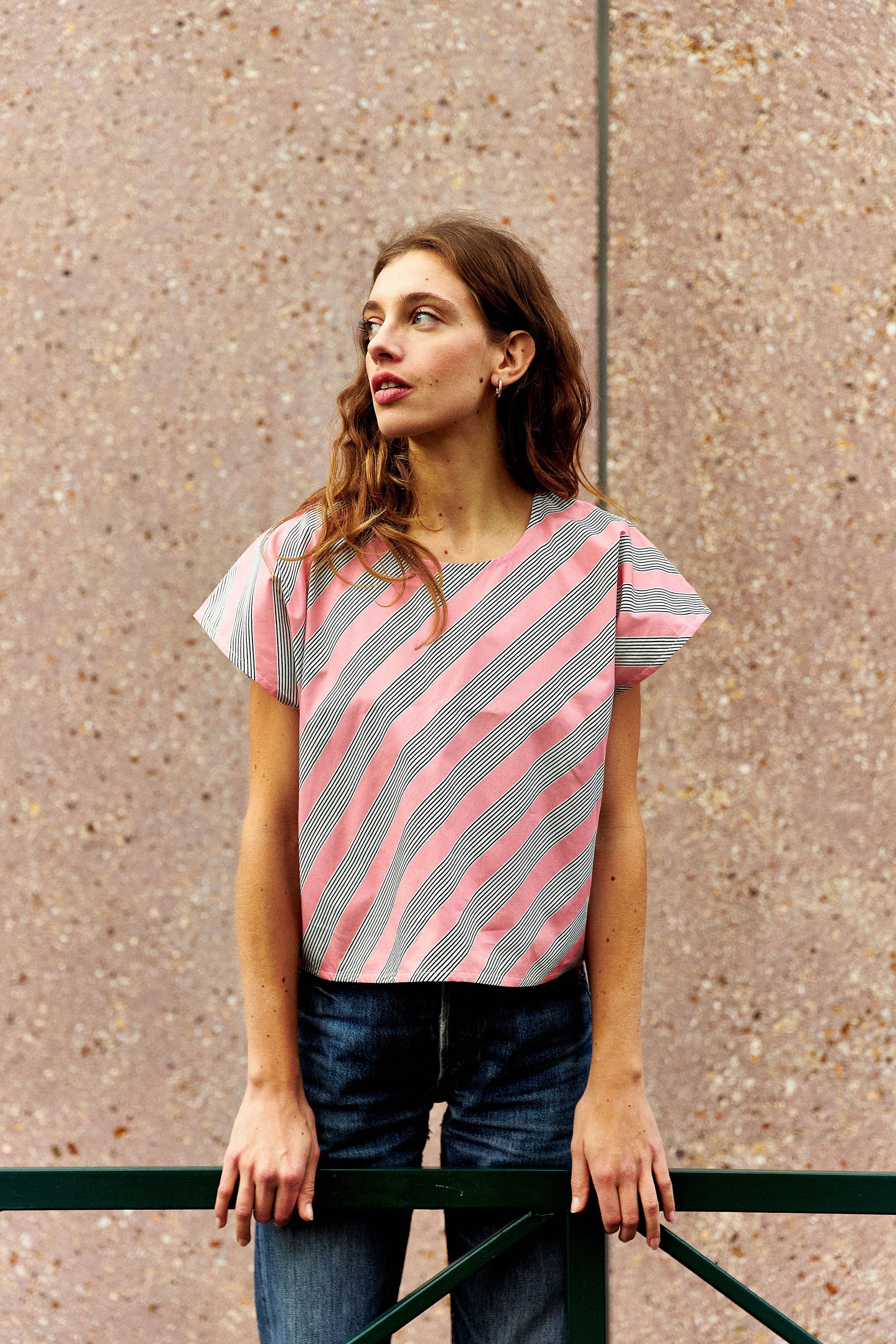 Pink sleeveless top