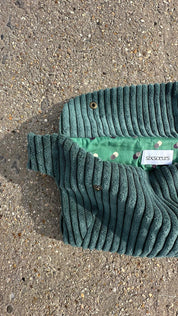 dark green corduroy women's fanny pack