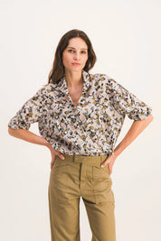 SIMONE KAKI SKETCH BLOUSE