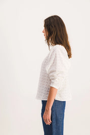 NIKI BLOUSE WITH ENGLISH EMBROIDERY