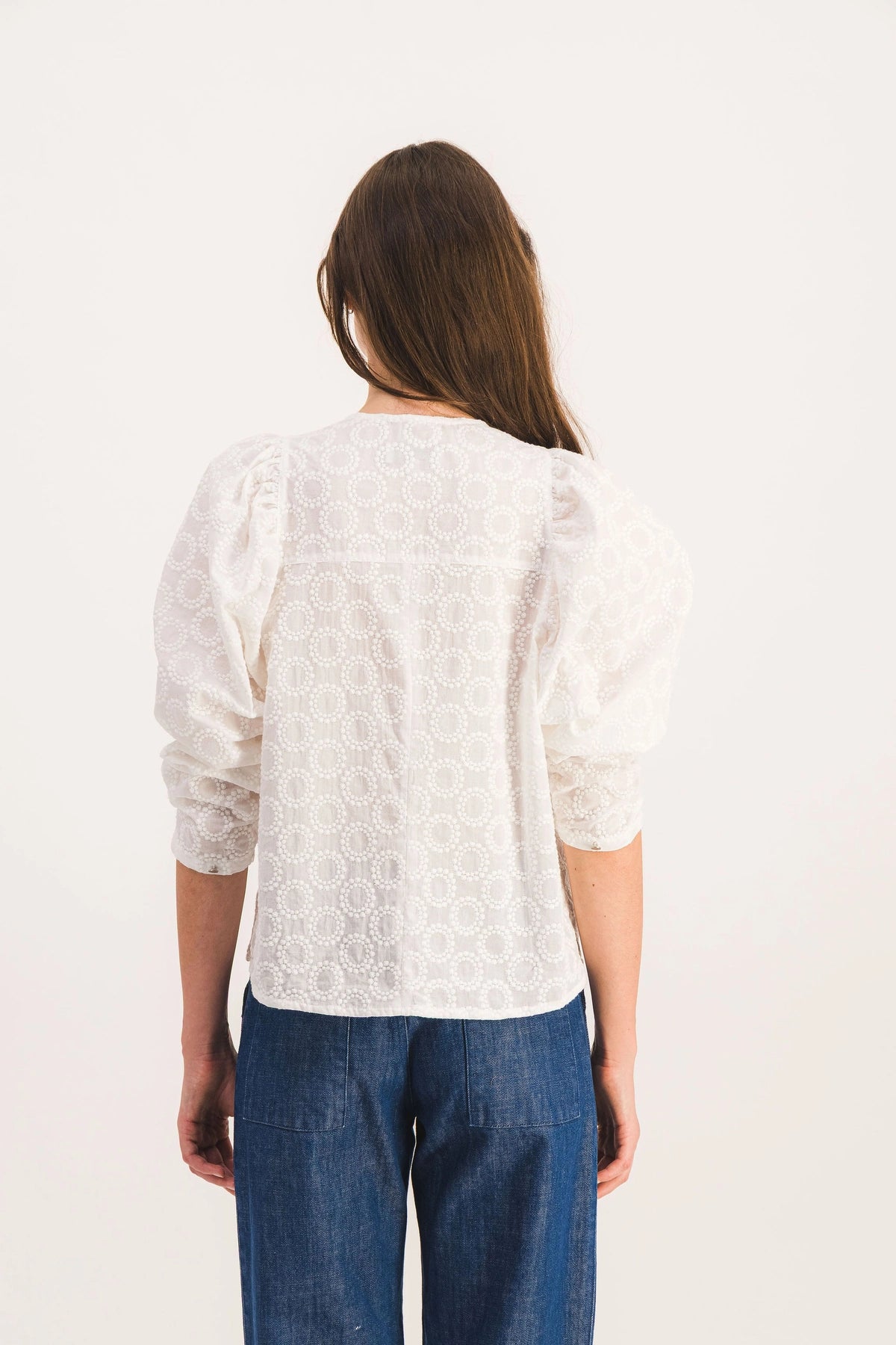 NIKI BLOUSE WITH ENGLISH EMBROIDERY