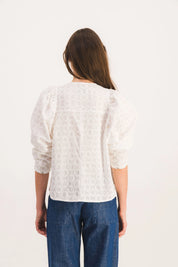 NIKI BLOUSE WITH ENGLISH EMBROIDERY
