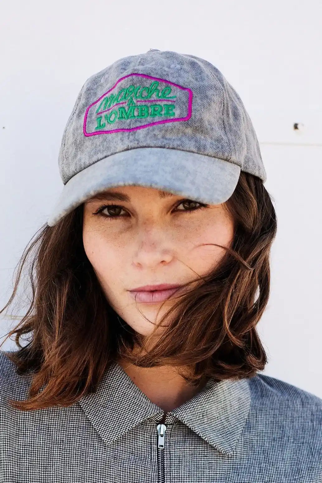 Black women's denim cap