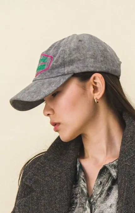 Black women's denim cap
