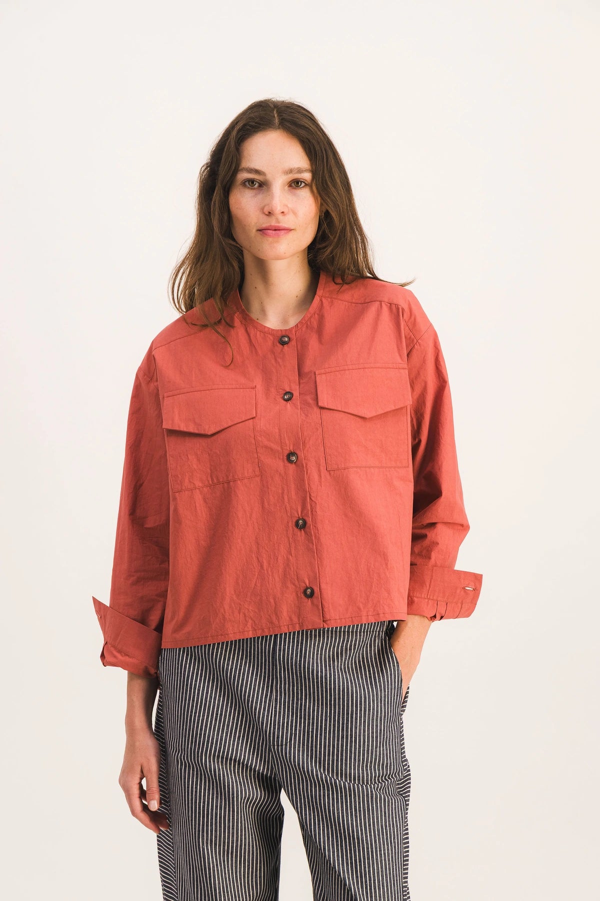 Brick poplin shirt IRENE POP | SIXSOEURS – SIXSŒURS Brick poplin shirt IRENE POP | SIXSOEURS – SIXSŒURS