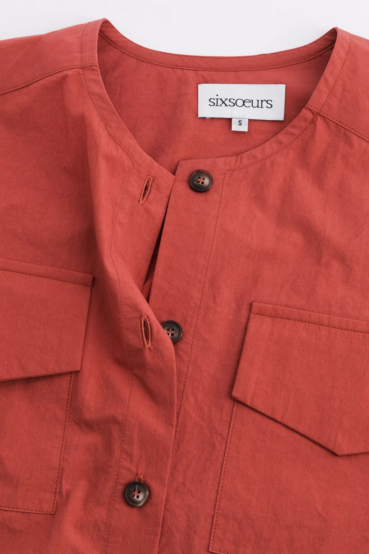 Brick poplin shirt IRENE POP | SIXSOEURS – SIXSŒURS Brick poplin shirt IRENE POP | SIXSOEURS – SIXSŒURS