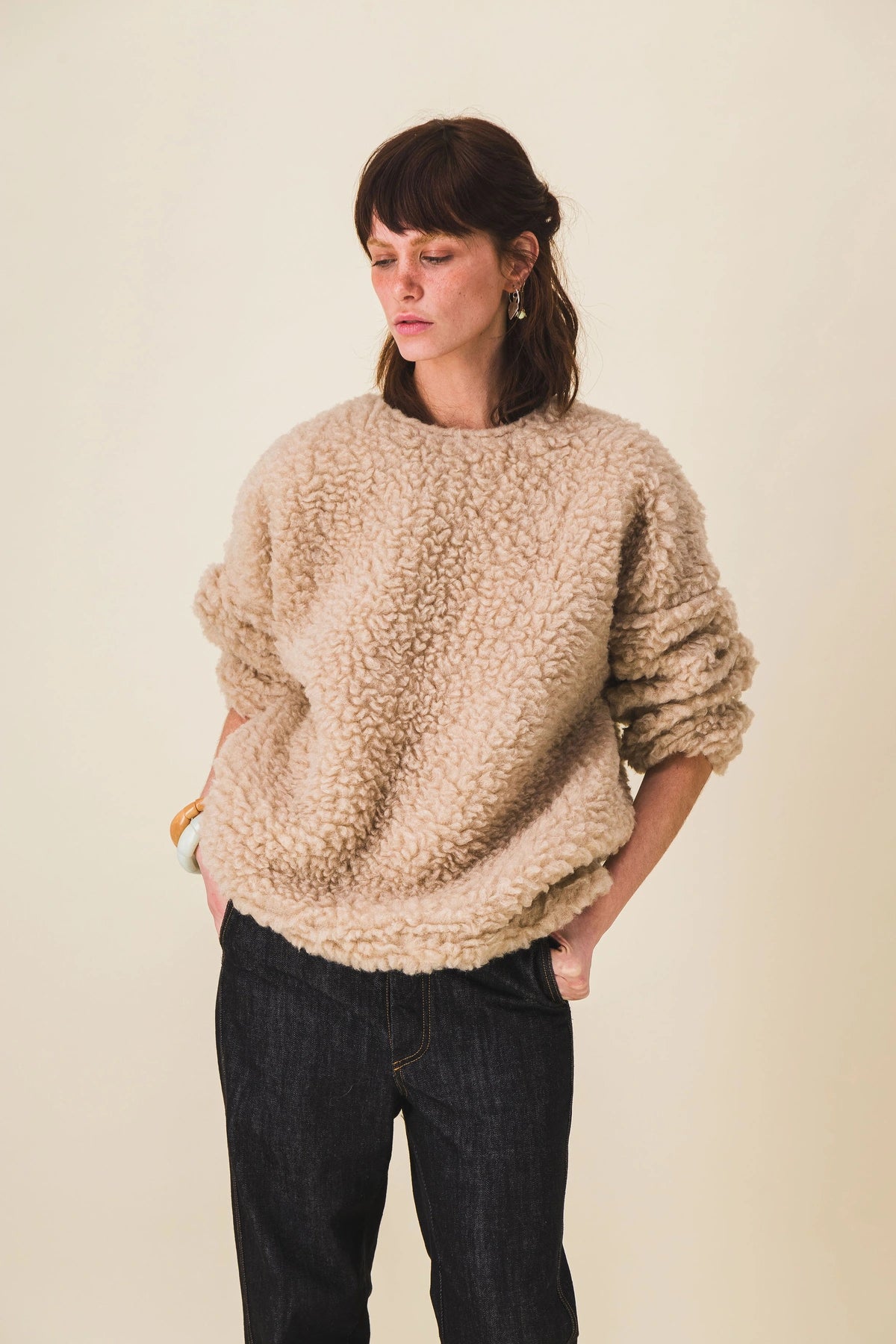 pull en laine moumoute beige abby