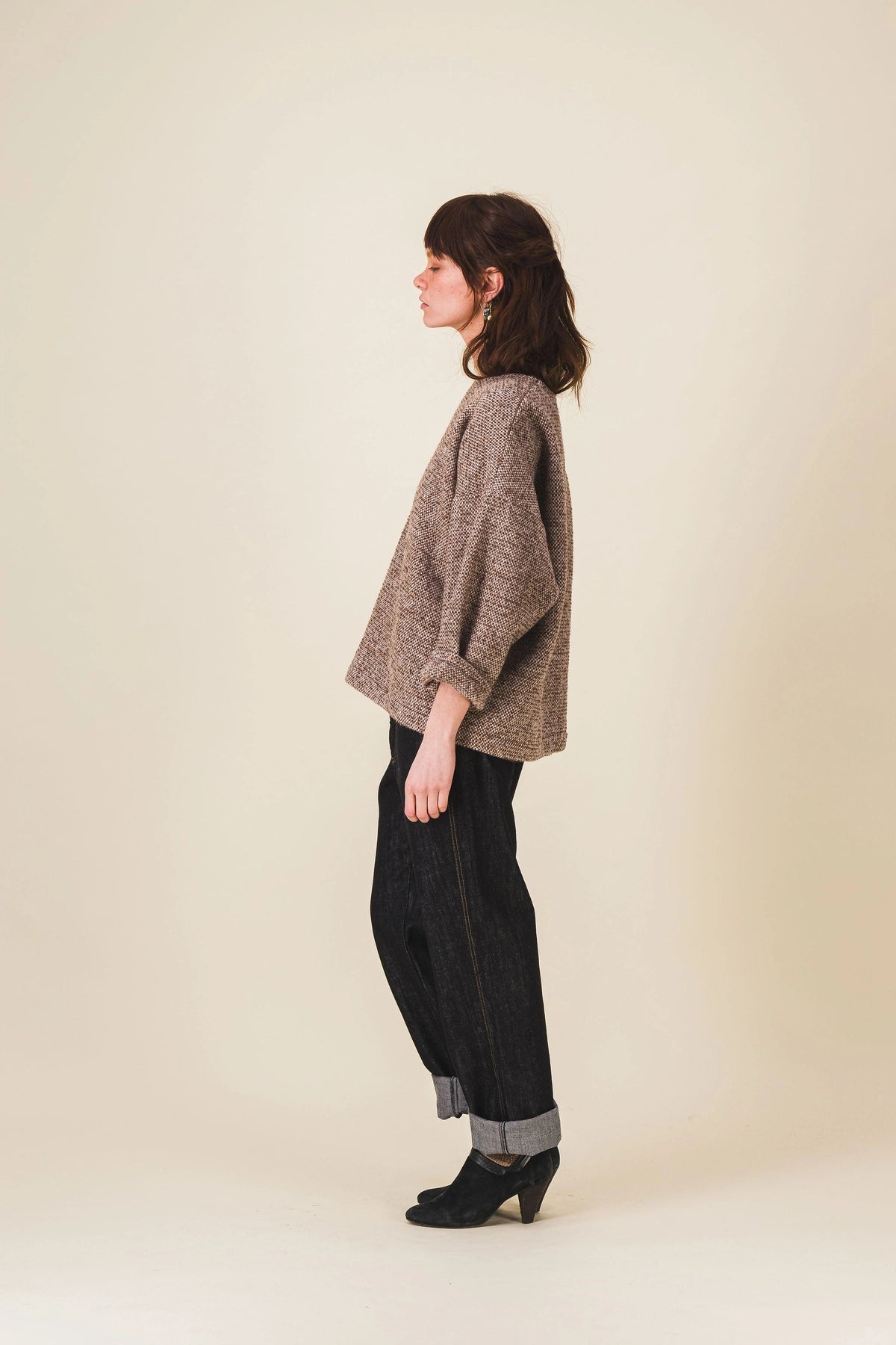 pull femme laine marron olaf