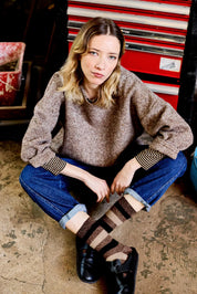 pull femme laine marron olaf