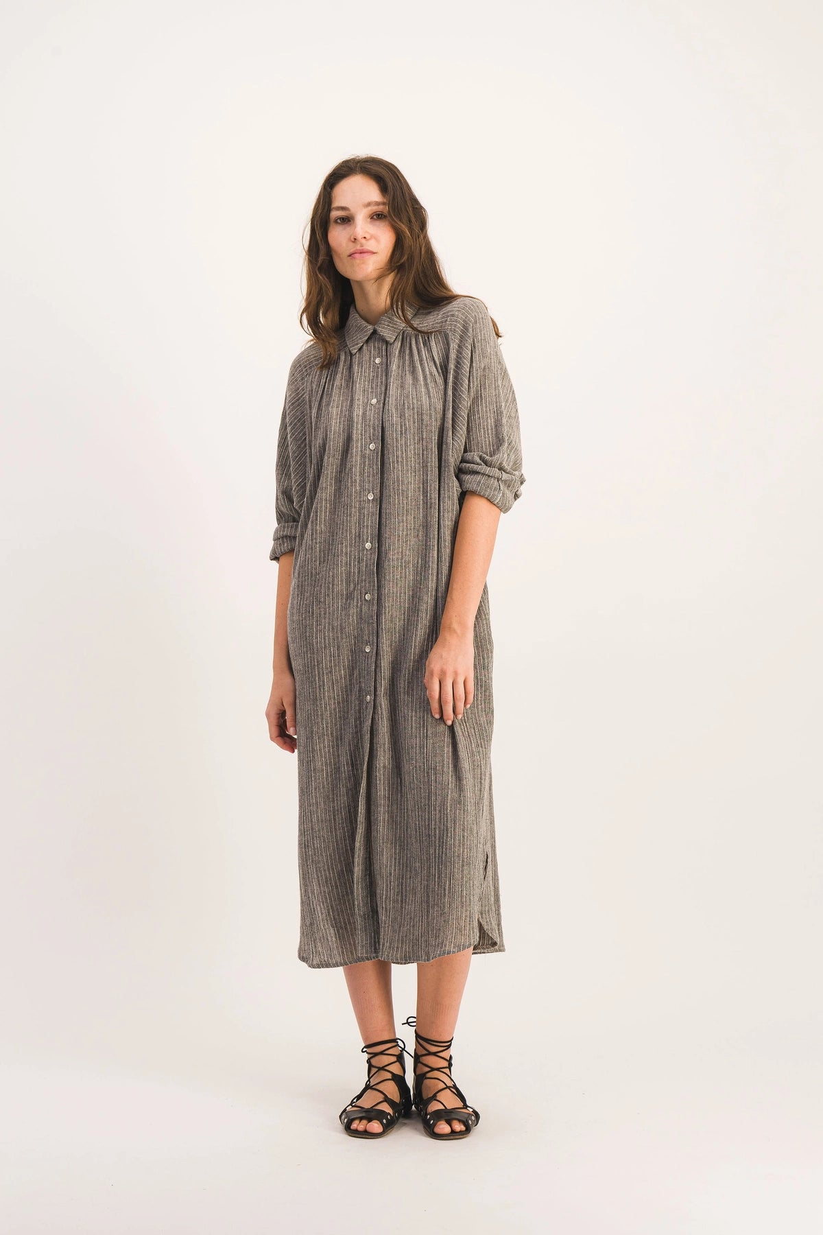 long sleeve gauze dress Gauze Puff Sleeve Dress Classic Rock Couture