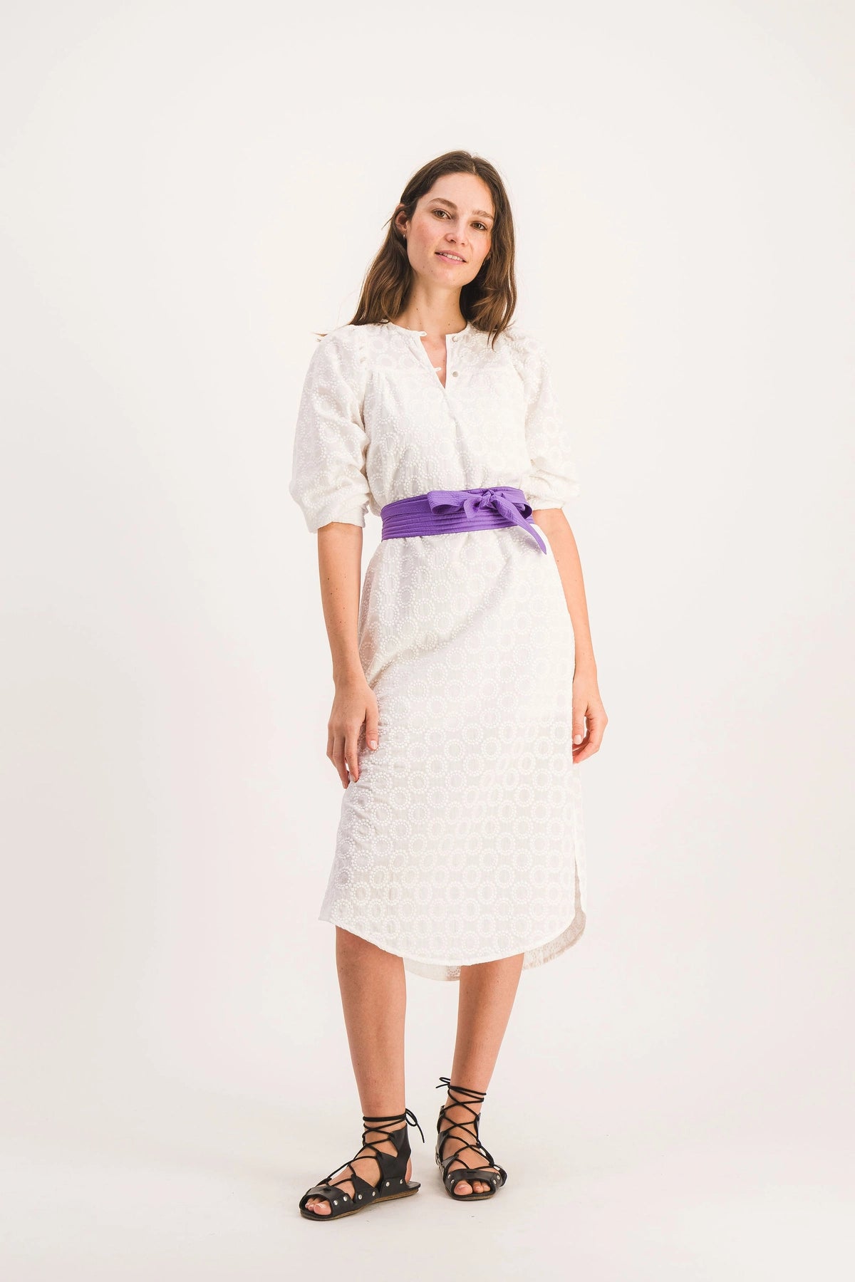 KIKI DRESS WITH ENGLISH EMBROIDERY