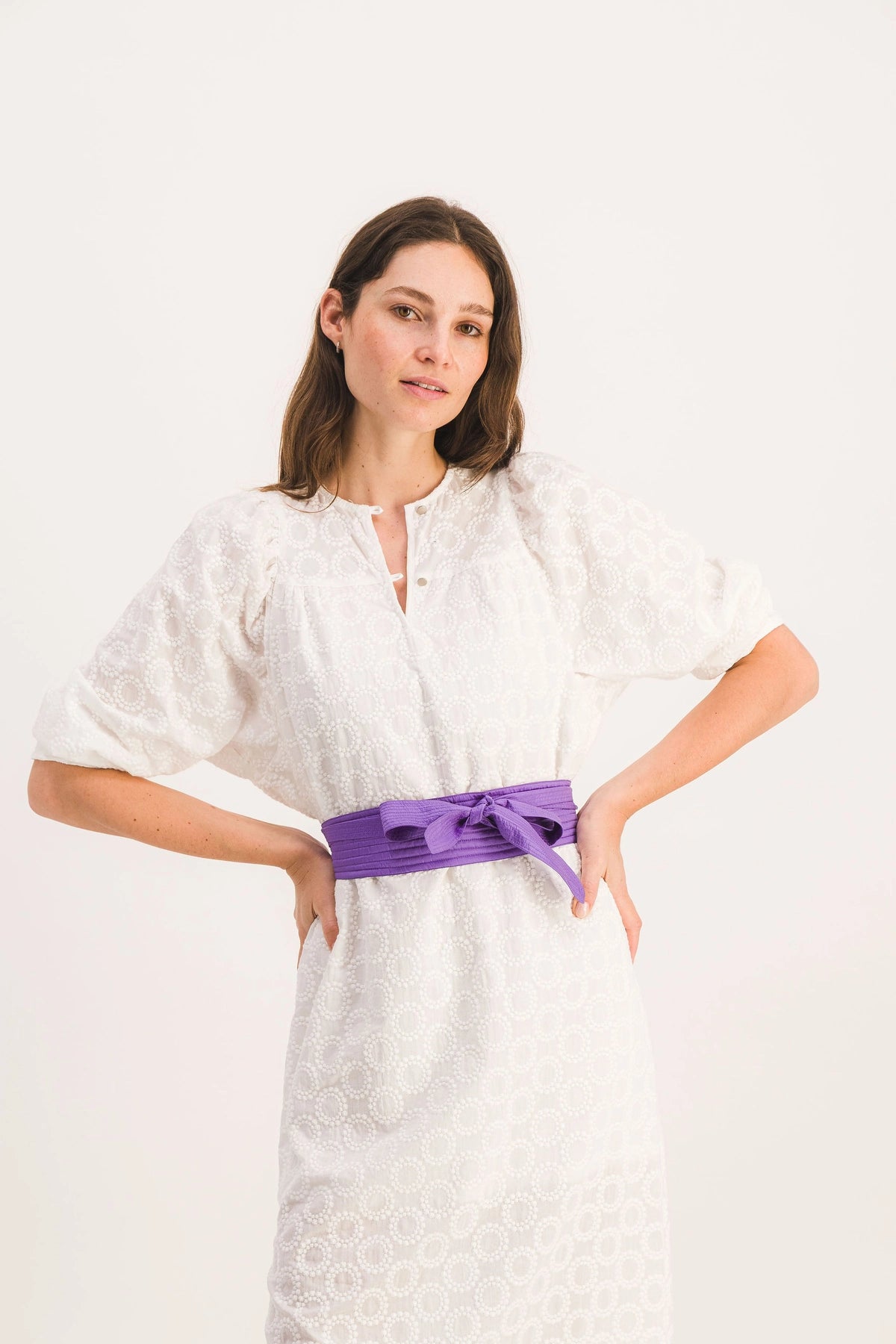 KIKI DRESS WITH ENGLISH EMBROIDERY