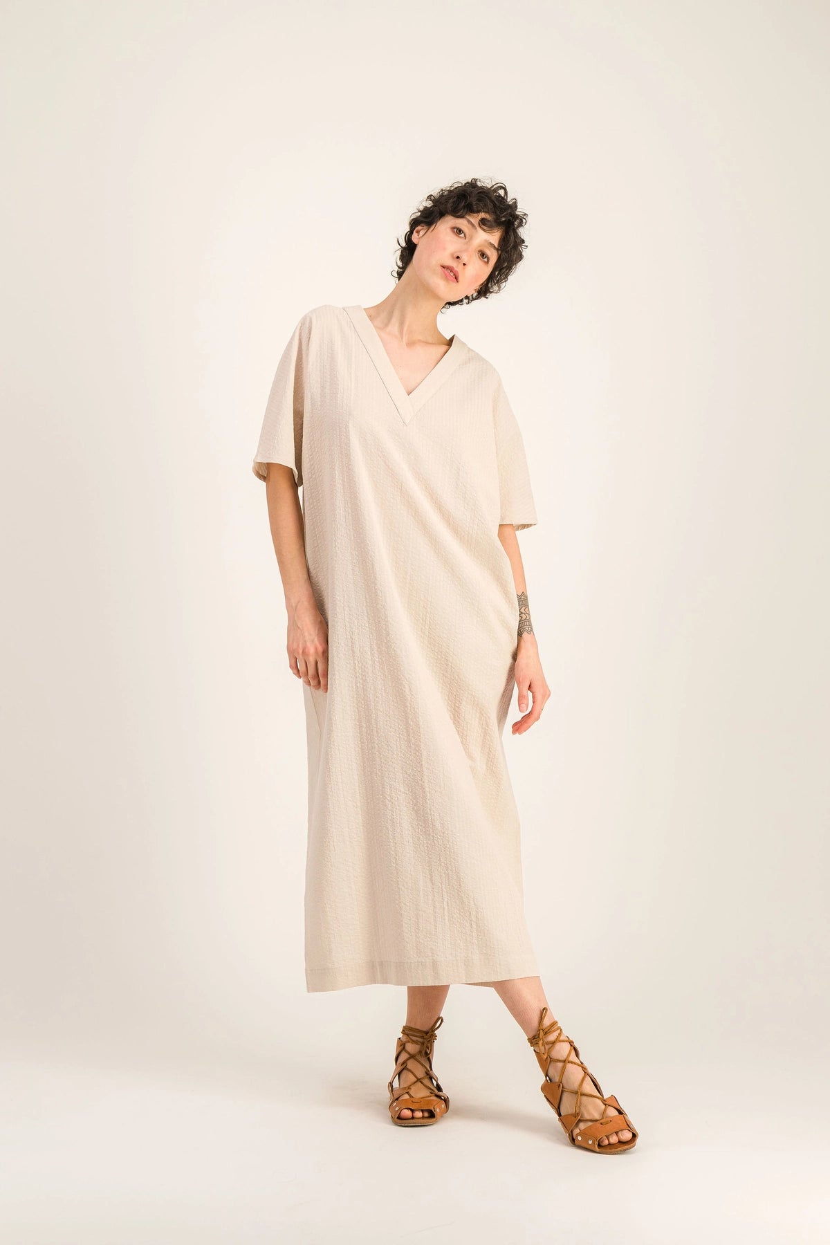 ERNESTINE BEIGE DRESS