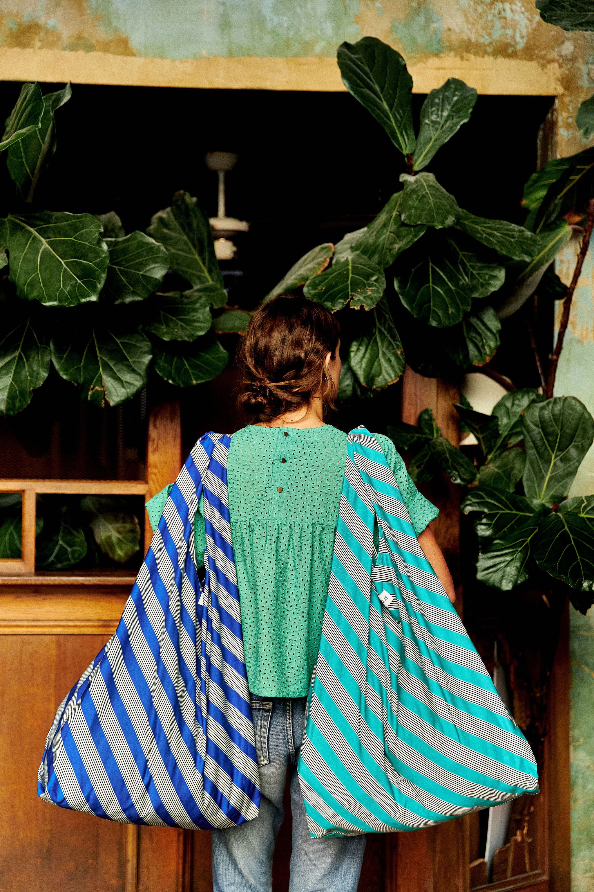 green women's tote bag