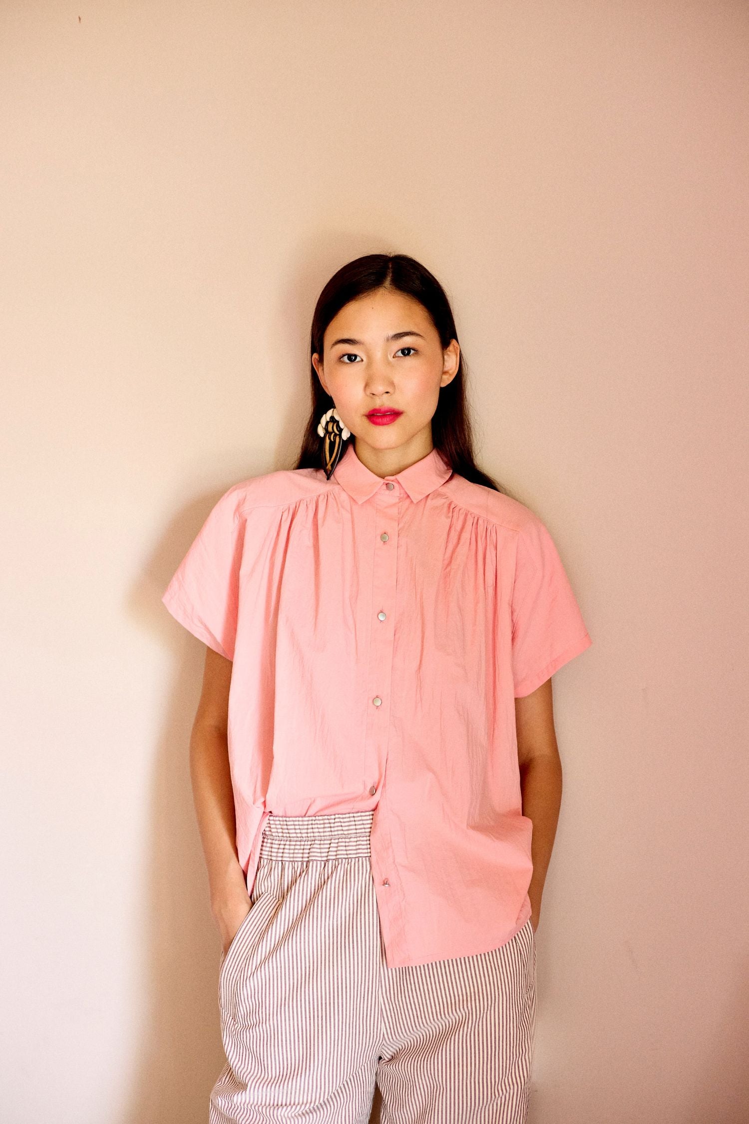 Brick poplin shirt IRENE POP | SIXSOEURS – SIXSŒURS