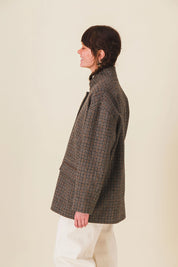 veste femme laine carreaux marron serge