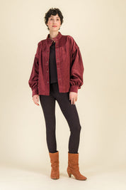 Blouse Juliette Velours Bordeaux - SIXSOEURS