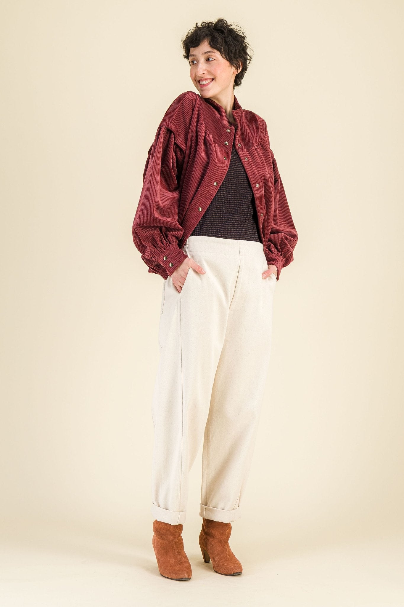 Blouse Juliette Velours Bordeaux - SIXSOEURS