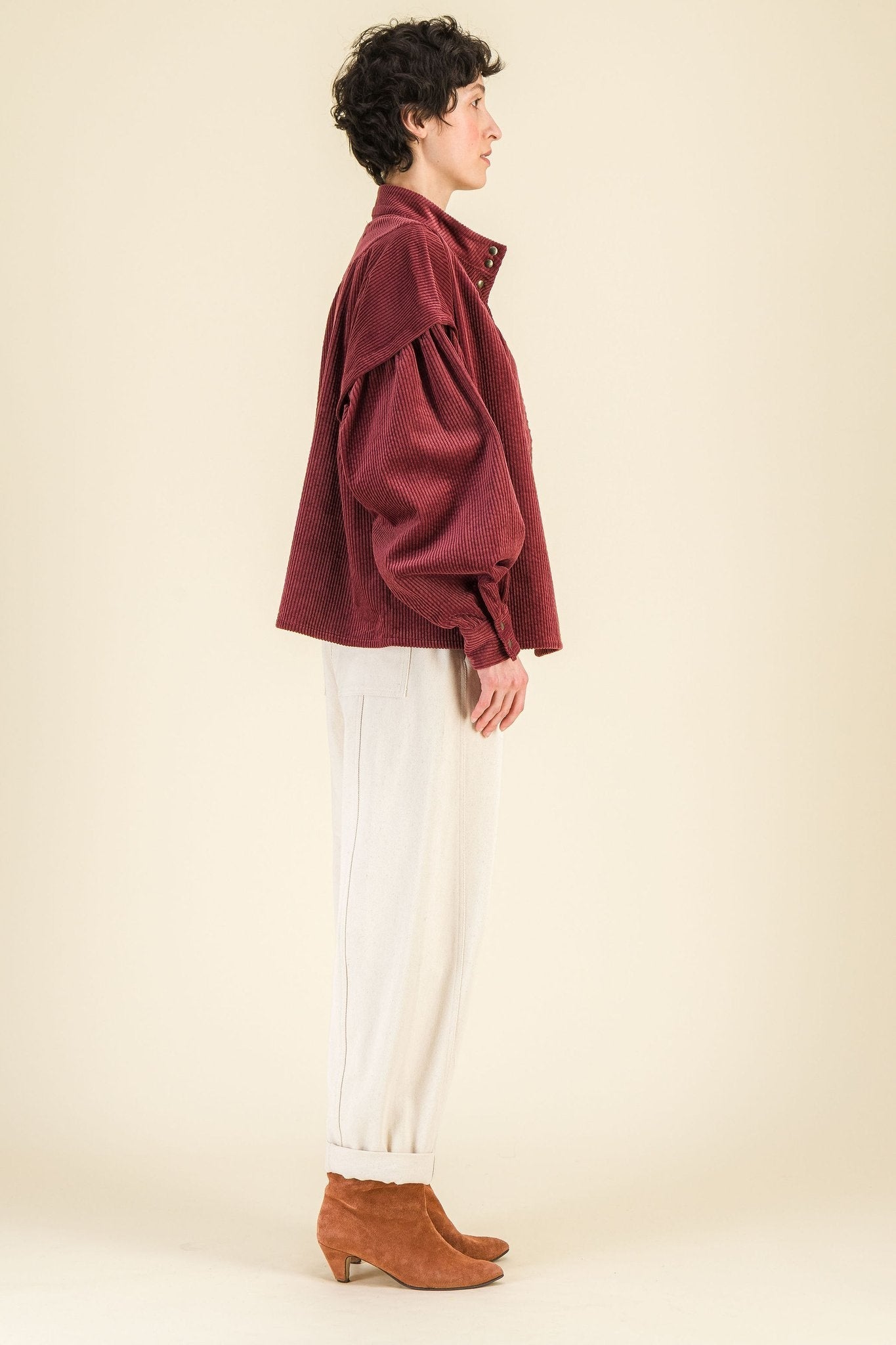 Blouse Juliette Velours Bordeaux - SIXSOEURS