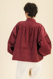 Blouse Juliette Velours Bordeaux - SIXSOEURS