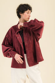 Blouse Juliette Velours Bordeaux - SIXSOEURS