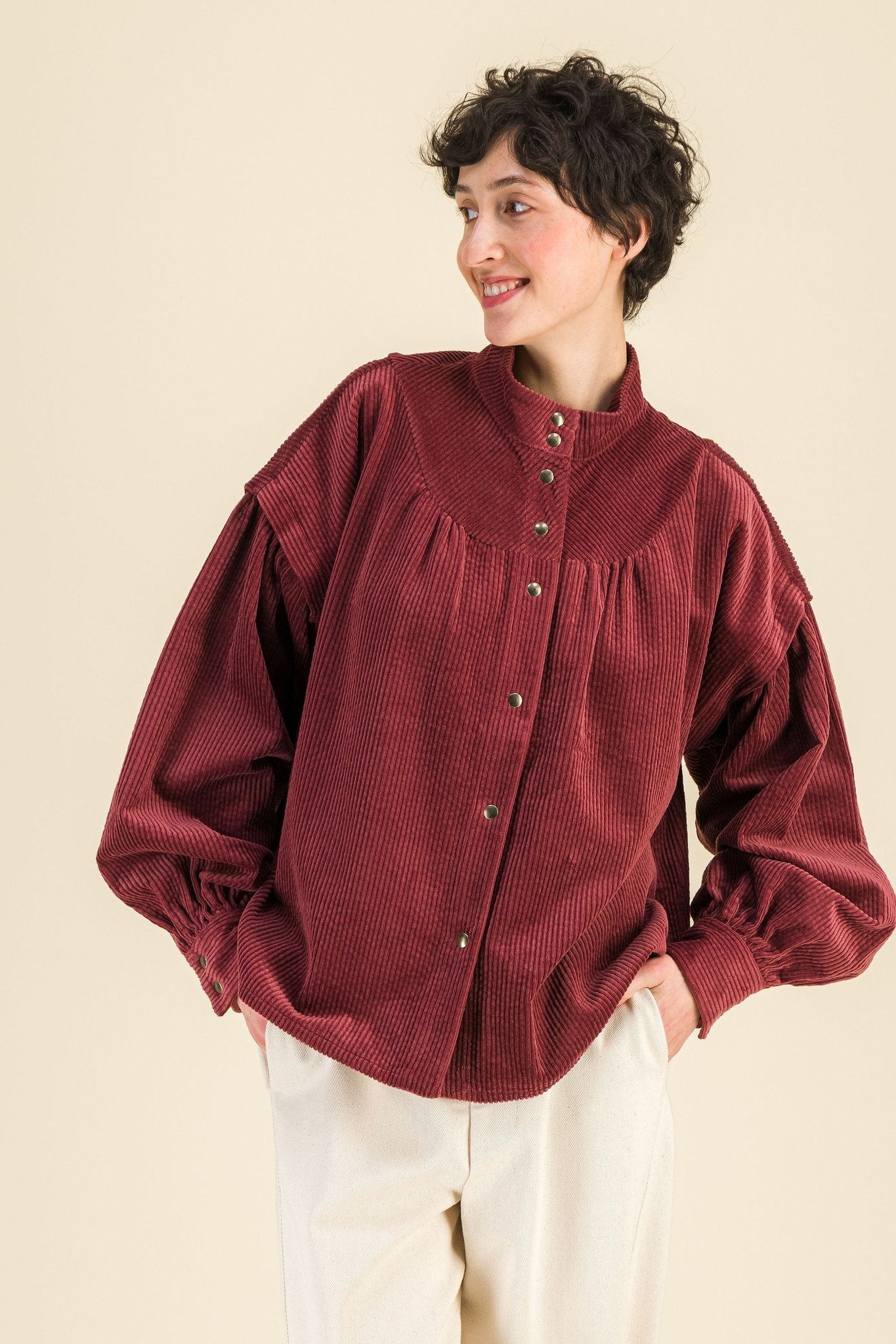 Blouse Juliette Velours Bordeaux - SIXSOEURS