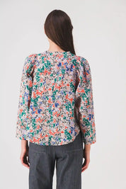 women's blouse orange print blouse delila pe25