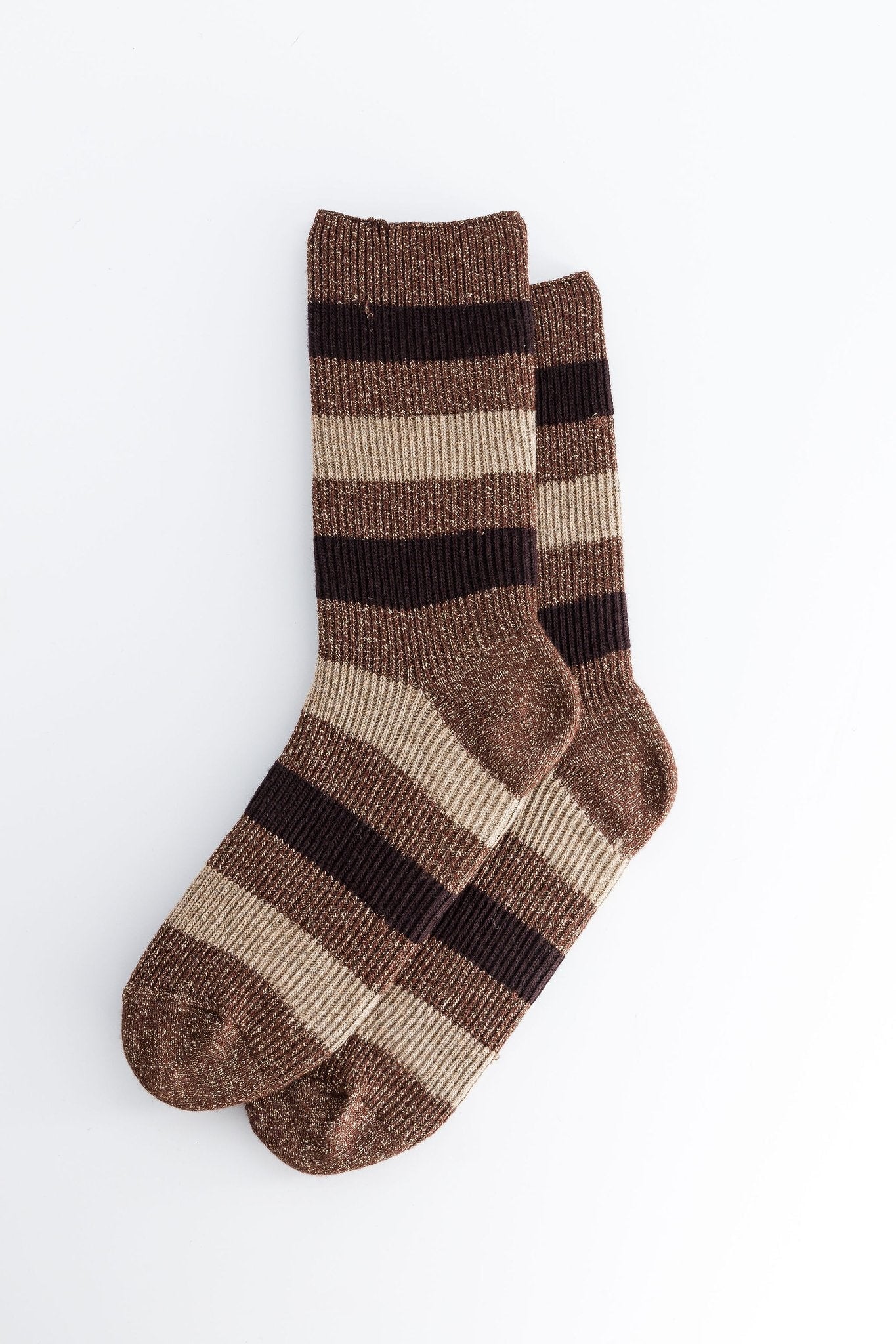 Chaussettes Rayées Noisette - SIXSOEURS