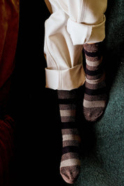 Chaussettes Rayées Noisette - SIXSOEURS