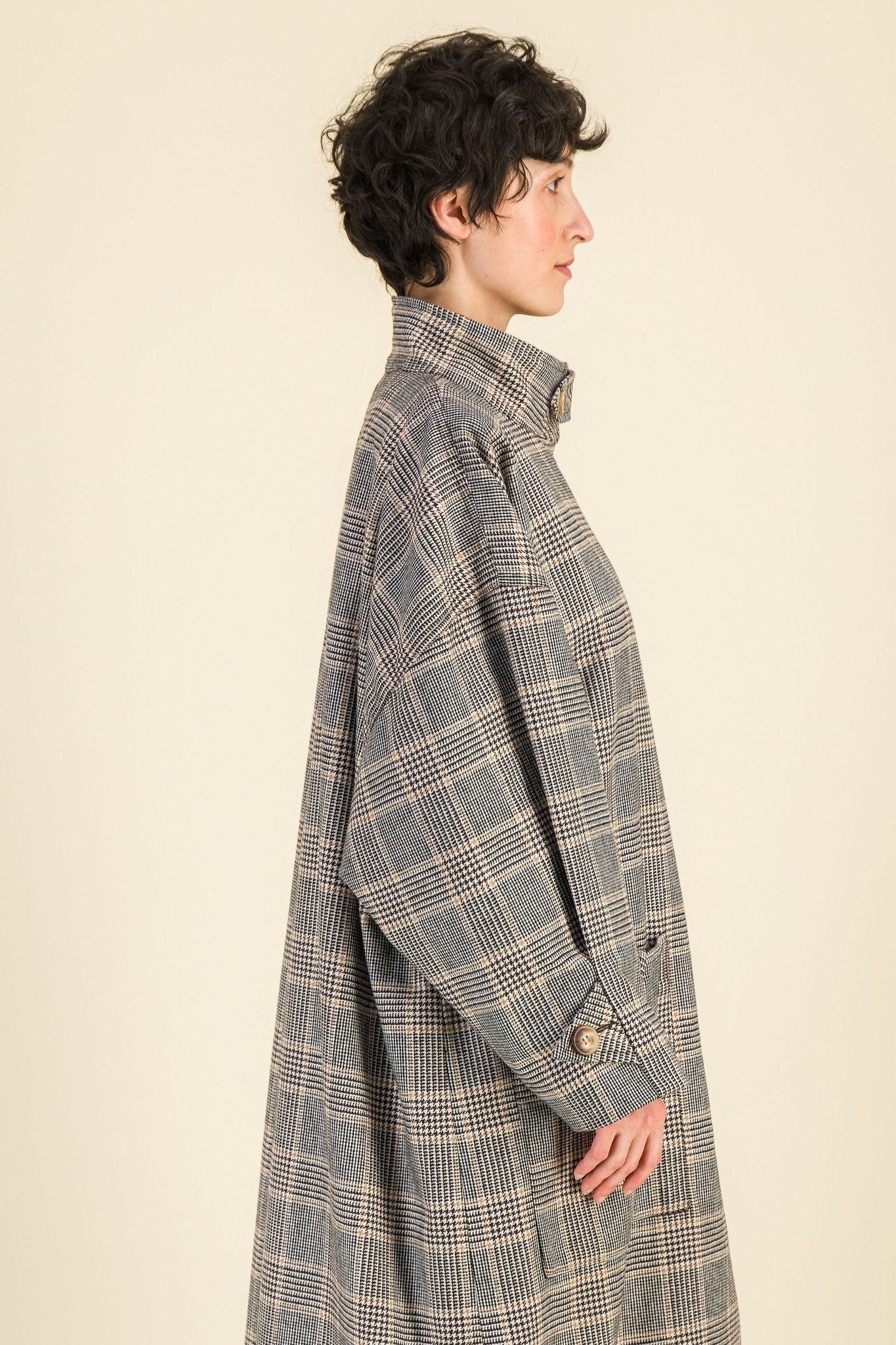 Manteau laine femme Loulou Prince de Galles - SIXSOEURS