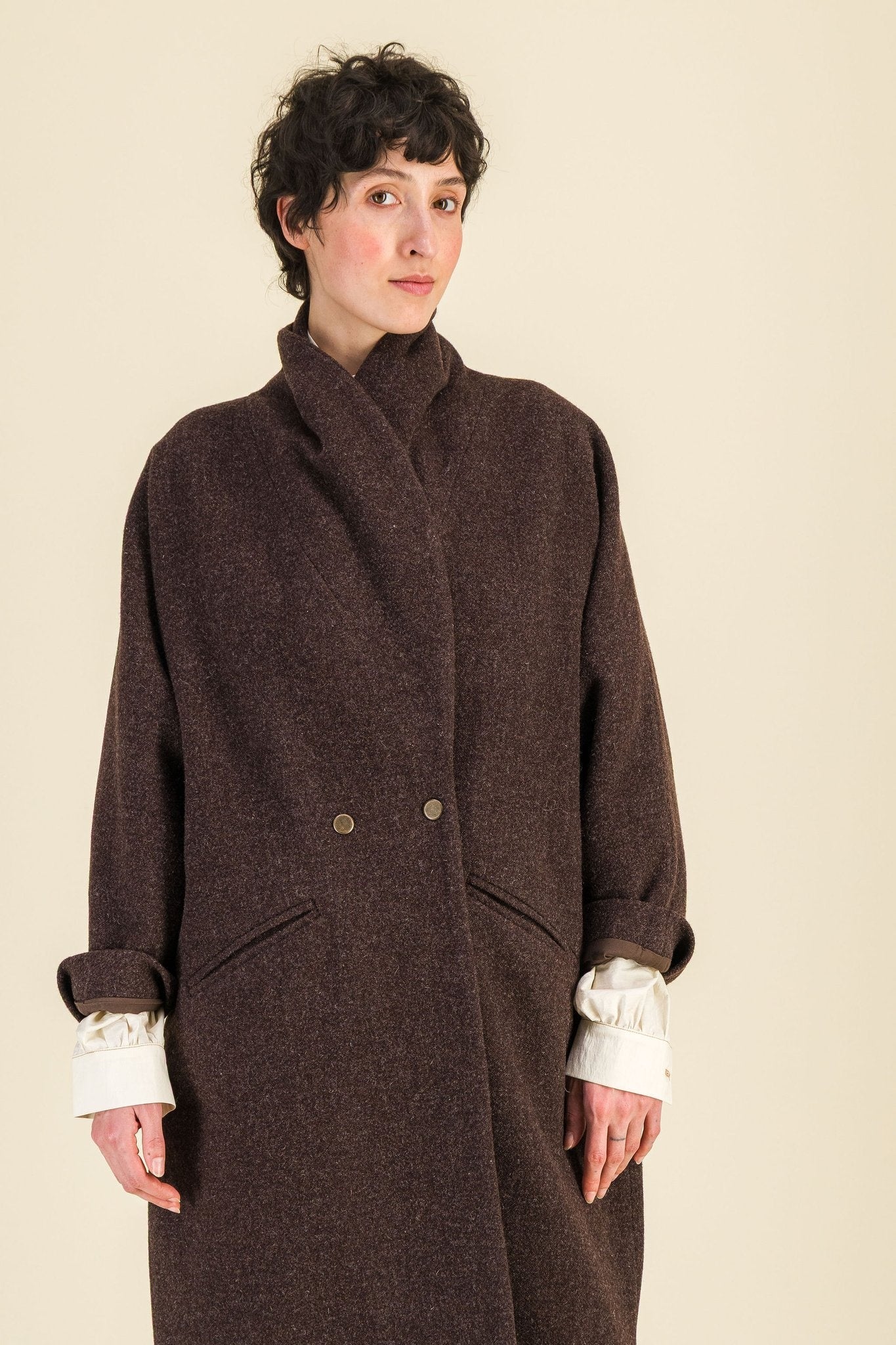 Manteau Yvonne Brun - SIXSOEURS