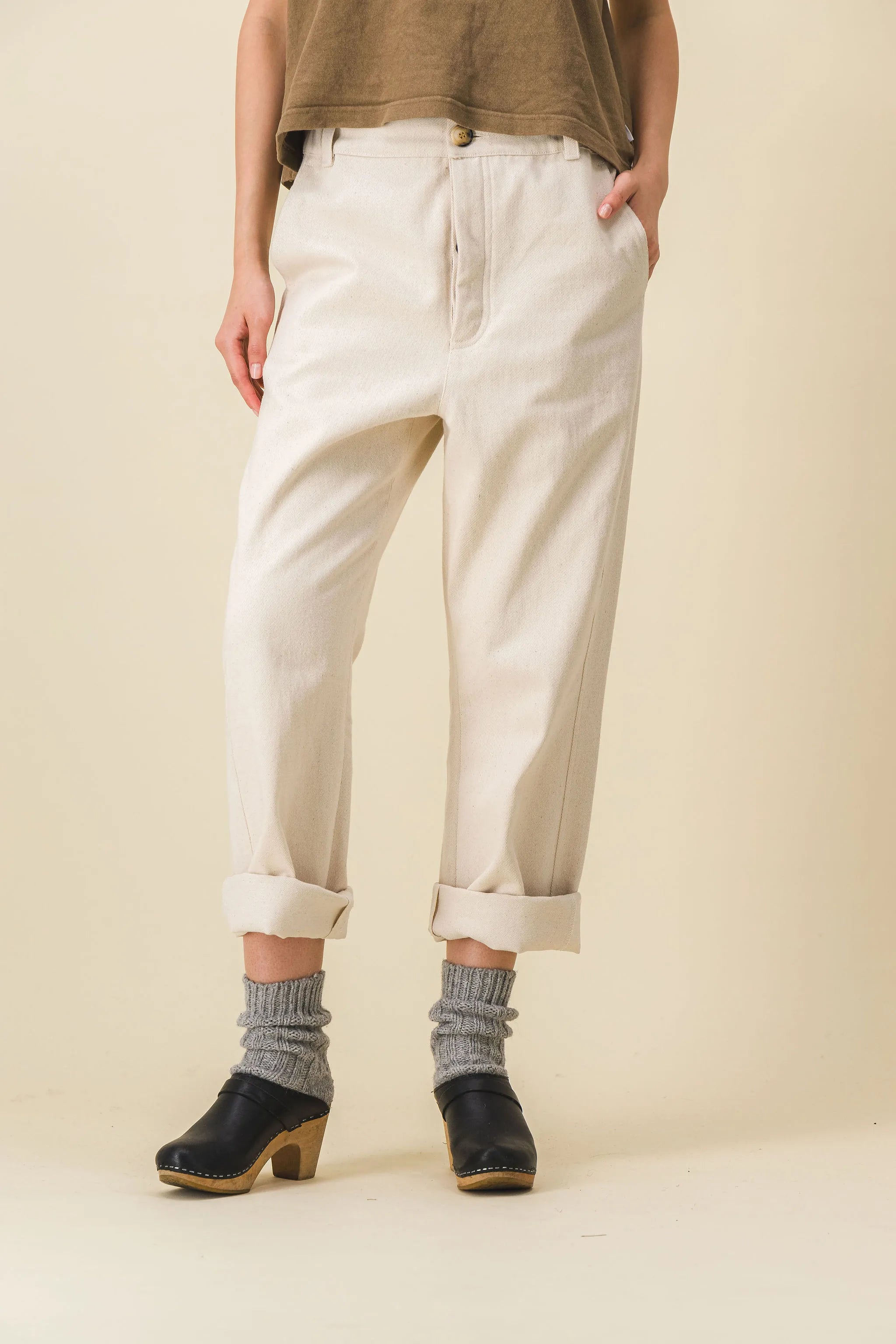 White wide women's pants