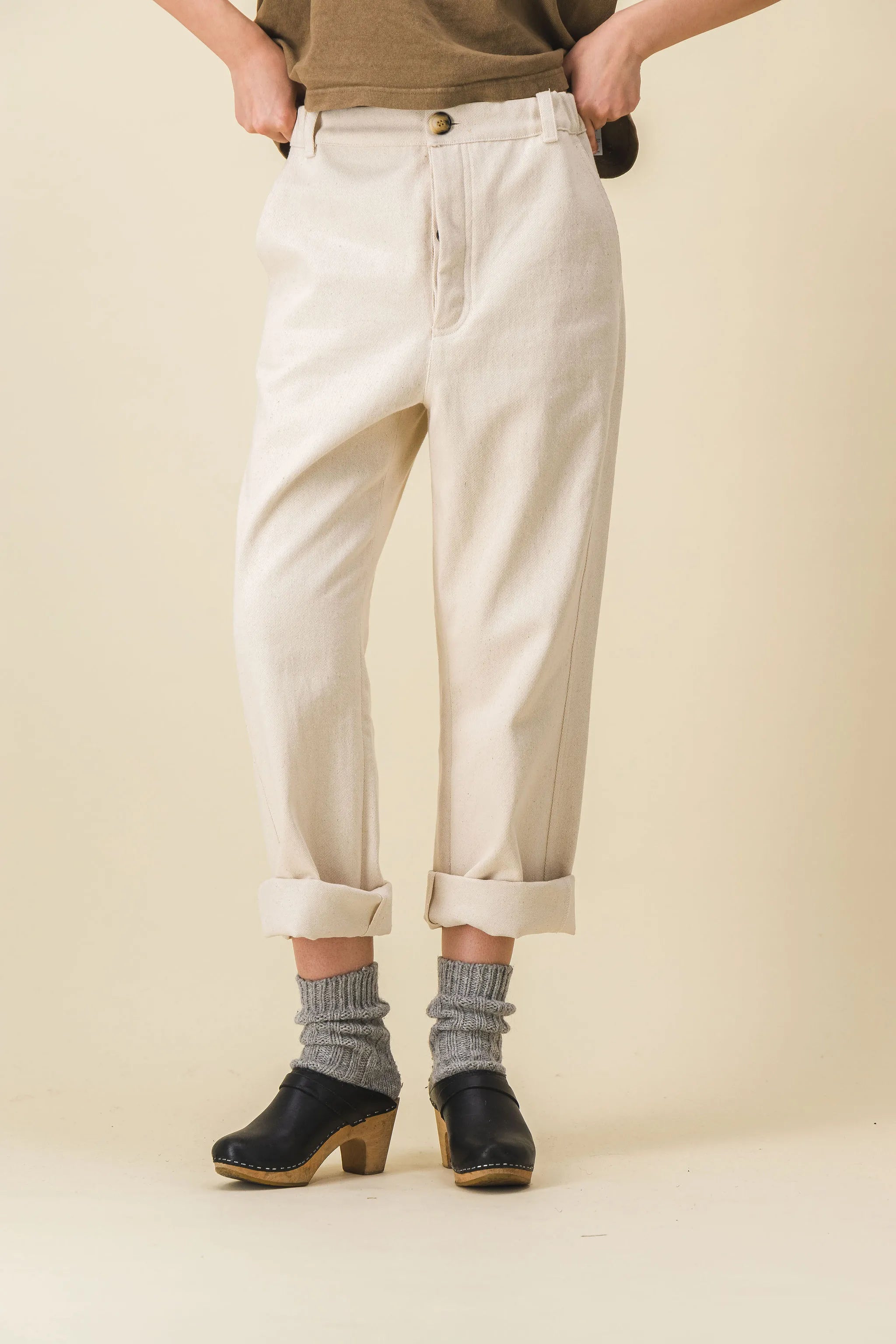 White wide women's pants