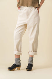 White wide women's pants