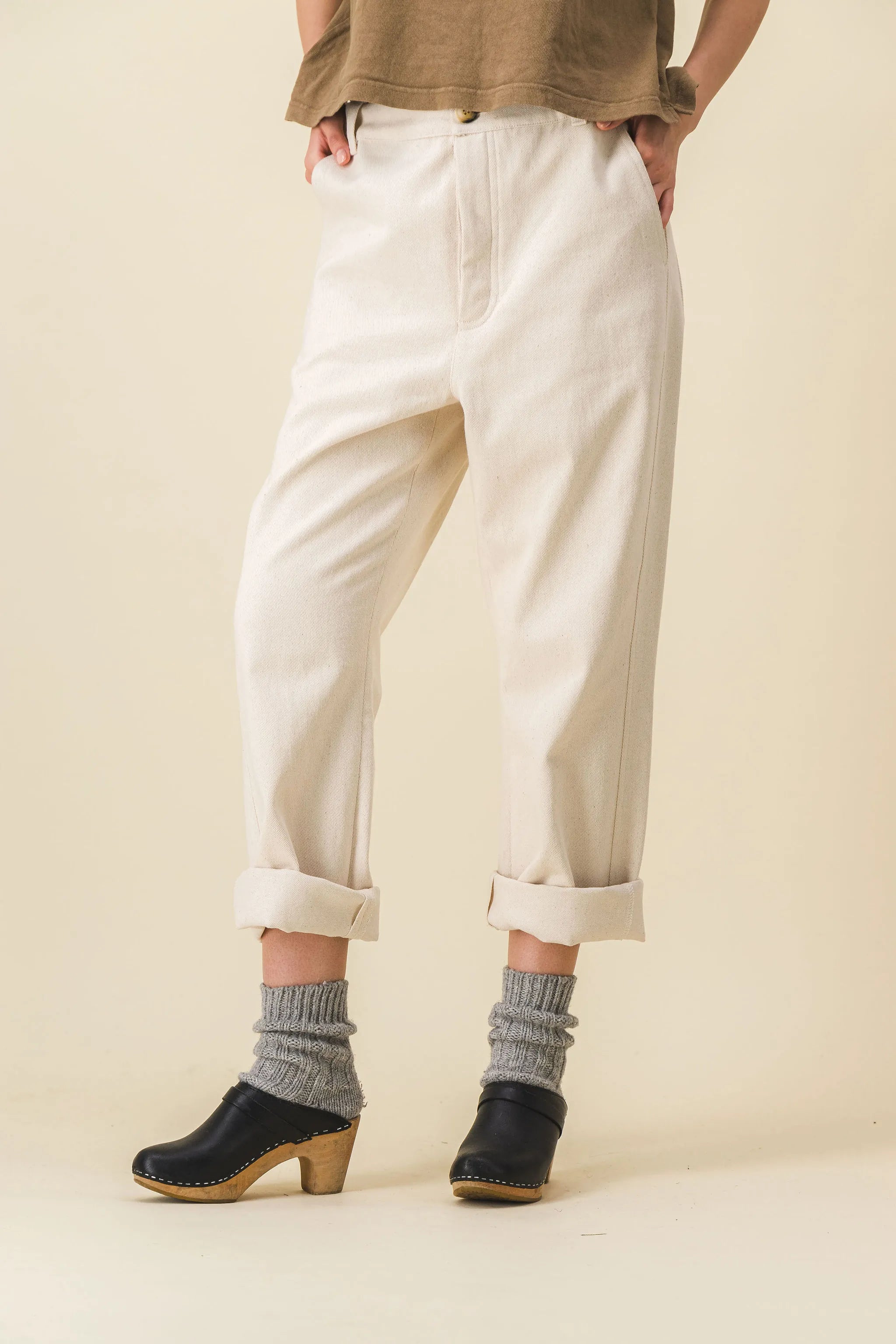 White wide women's pants