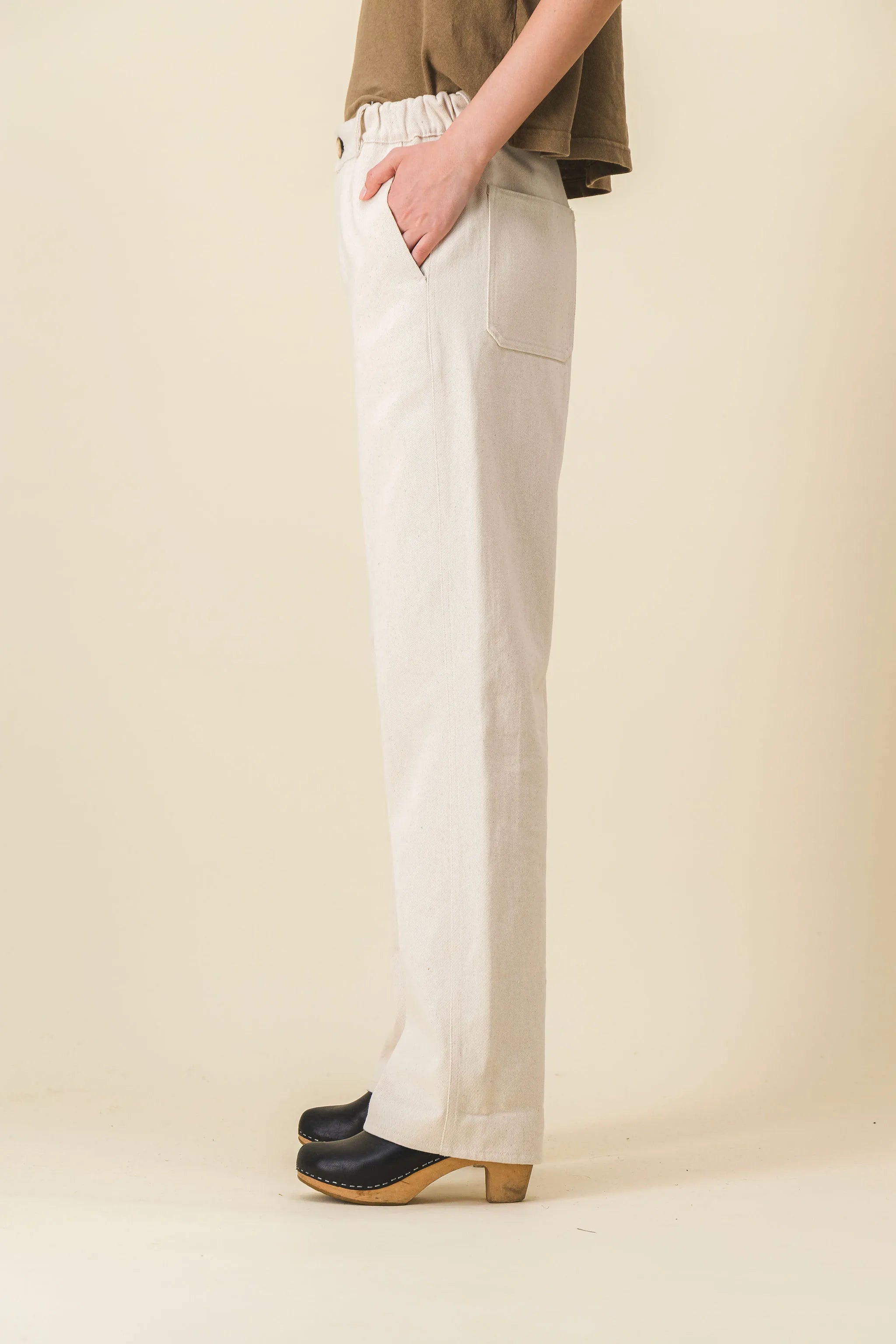 White wide women's pants