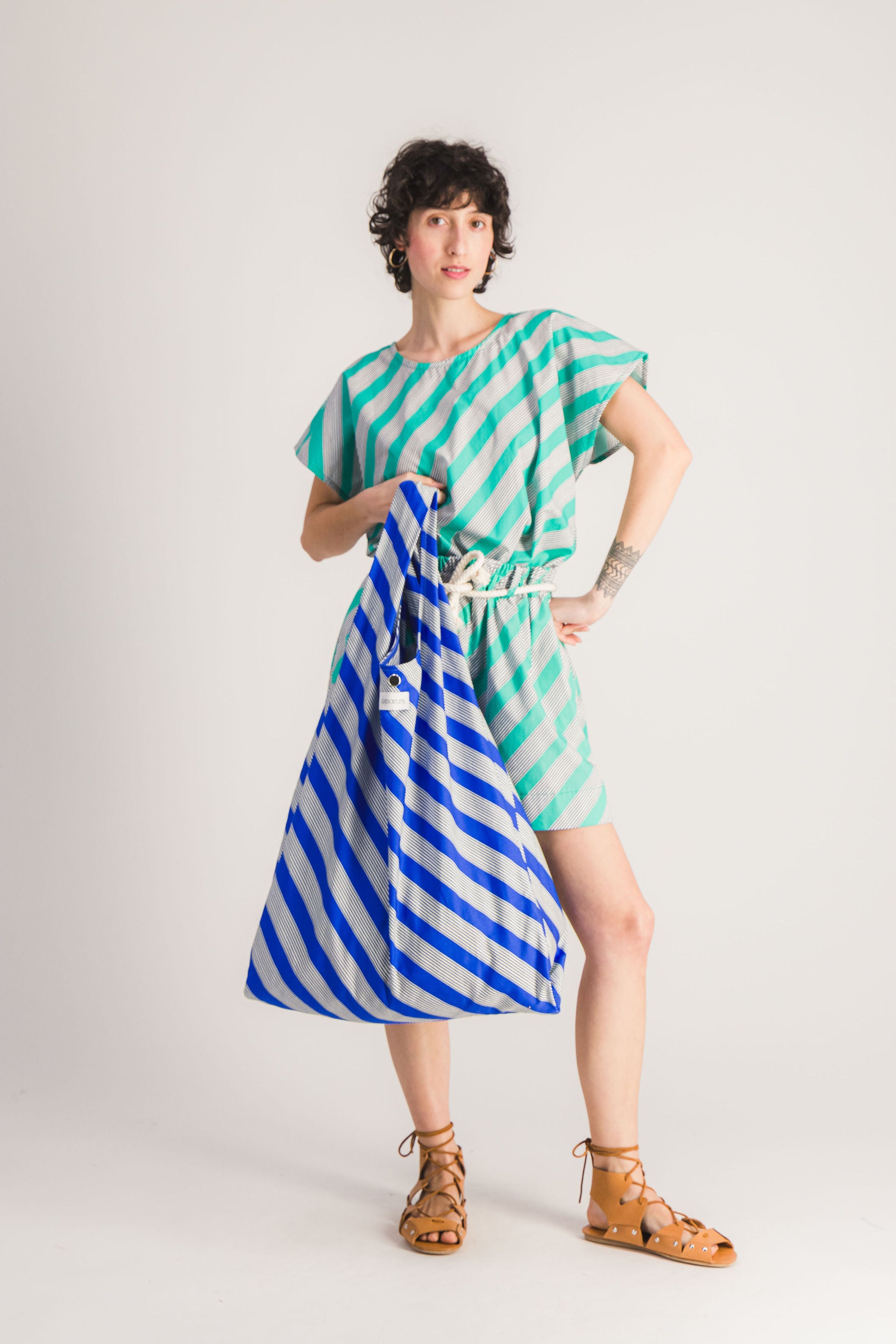 blue women's tote bag