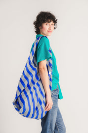 blue women's tote bag