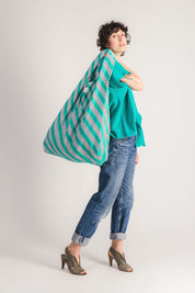 green women's tote bag