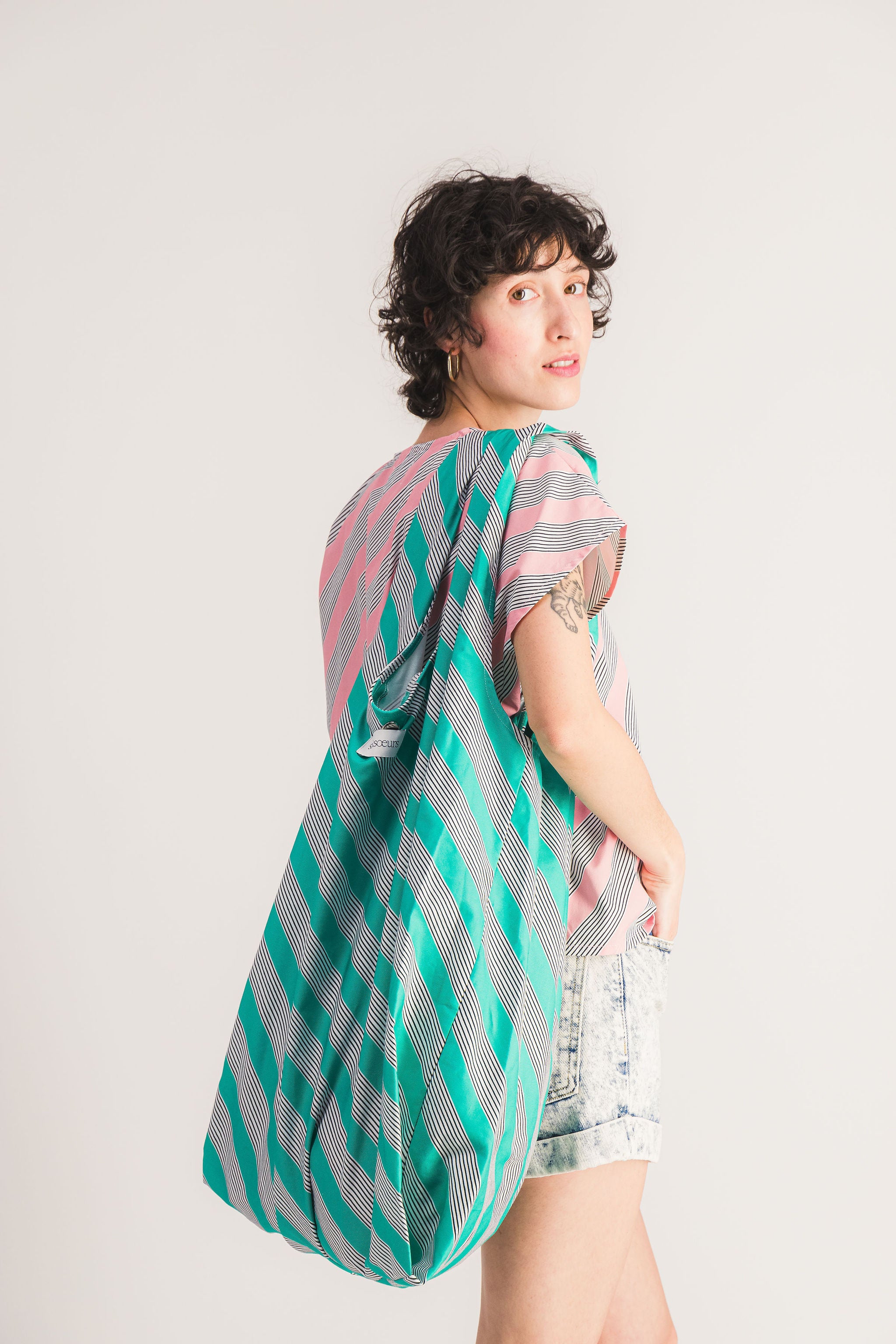 green women's tote bag