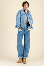 Veste en jean femme Constance Bleach - SIXSOEURS
