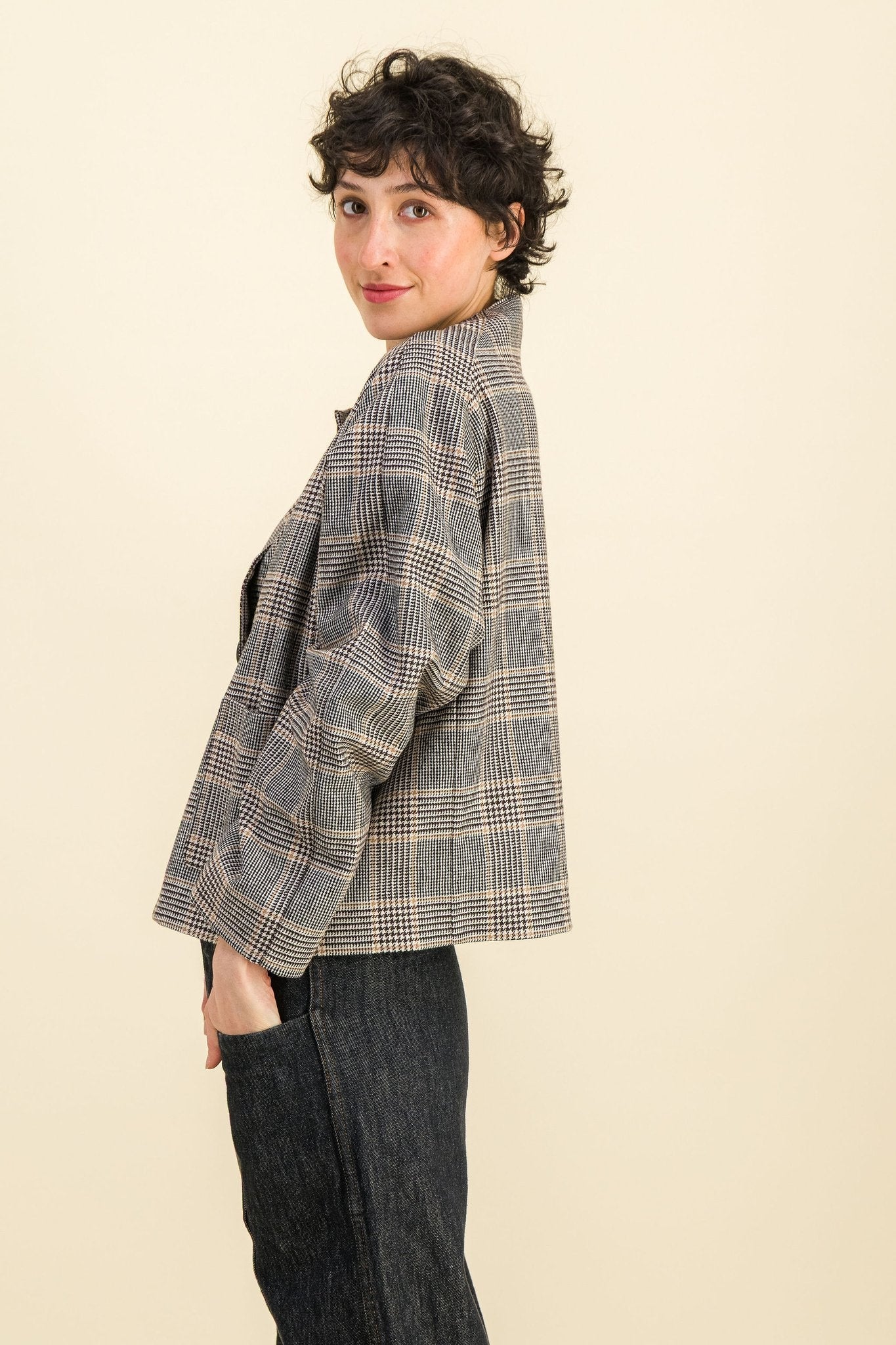 Veste laine femme Tia Prince de Galles - SIXSOEURS