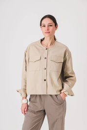 women's short jacket_beige_dolly_jacket_pe25